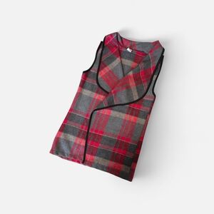 Plaid Red and Gray Women's Vest